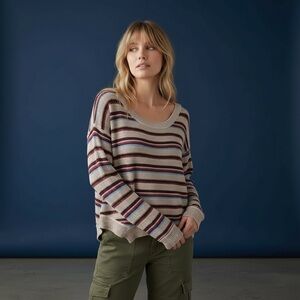 Free People Beach Wool Blend Road Trip Striped Pullover Sweater Women’s Size L